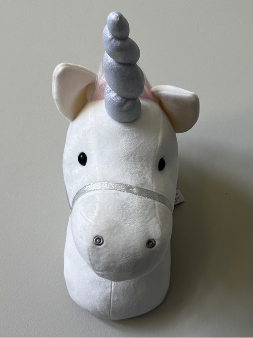 Gund White Unicorn Wall Plush with Silver Horn